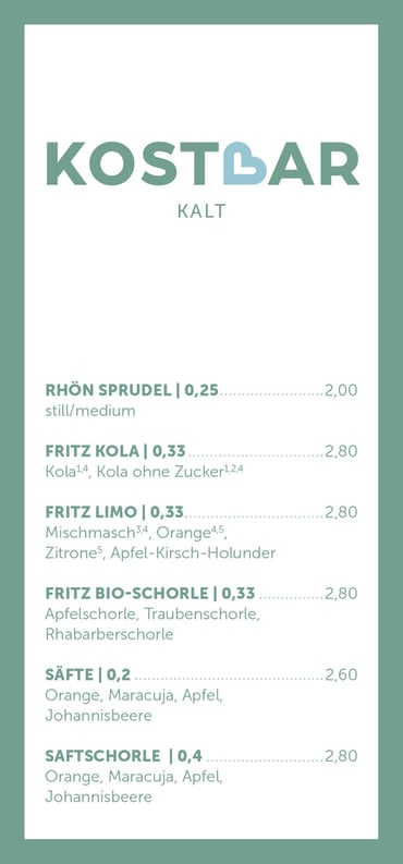 Menü Kalt