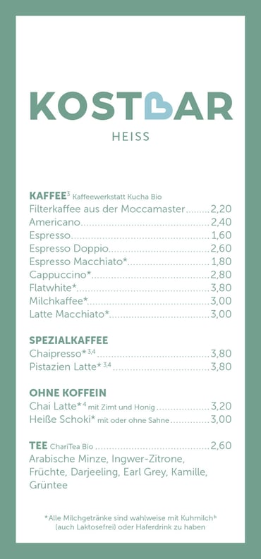 Menü Heiß