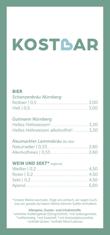 Menü Alkohol